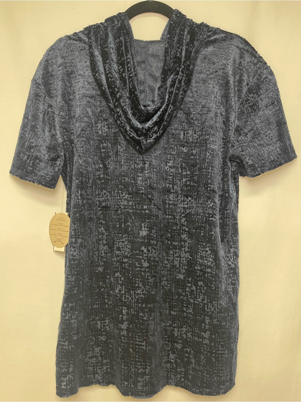 Gypsies & Moondust Navy Velvet T-Shirt Hoodie Size M - Picture 6 of 13